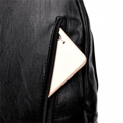 Fashionable leather backpack - with a metal front buckleBackpacks