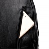 Fashionable leather backpack - with a metal front buckleBackpacks