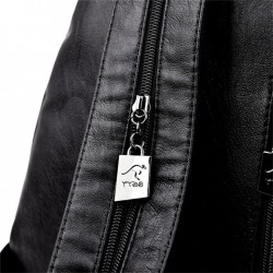 Fashionable leather backpack - with a metal front buckleBackpacks