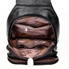 Fashionable leather backpack - with a metal front buckleBackpacks