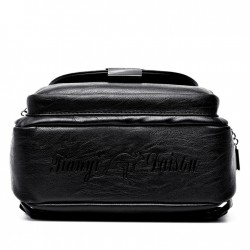 Fashionable leather backpack - with a metal front buckleBackpacks