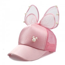 Kids baseball cap - snapback with bow / pearls / meshHats & caps