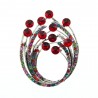 Vintage flower brooch - with colorful crystalsBrooches
