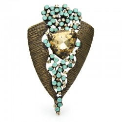 Vintage geometric brooch - with crystalsBrooches