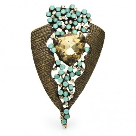 Vintage geometric brooch - with crystalsBrooches