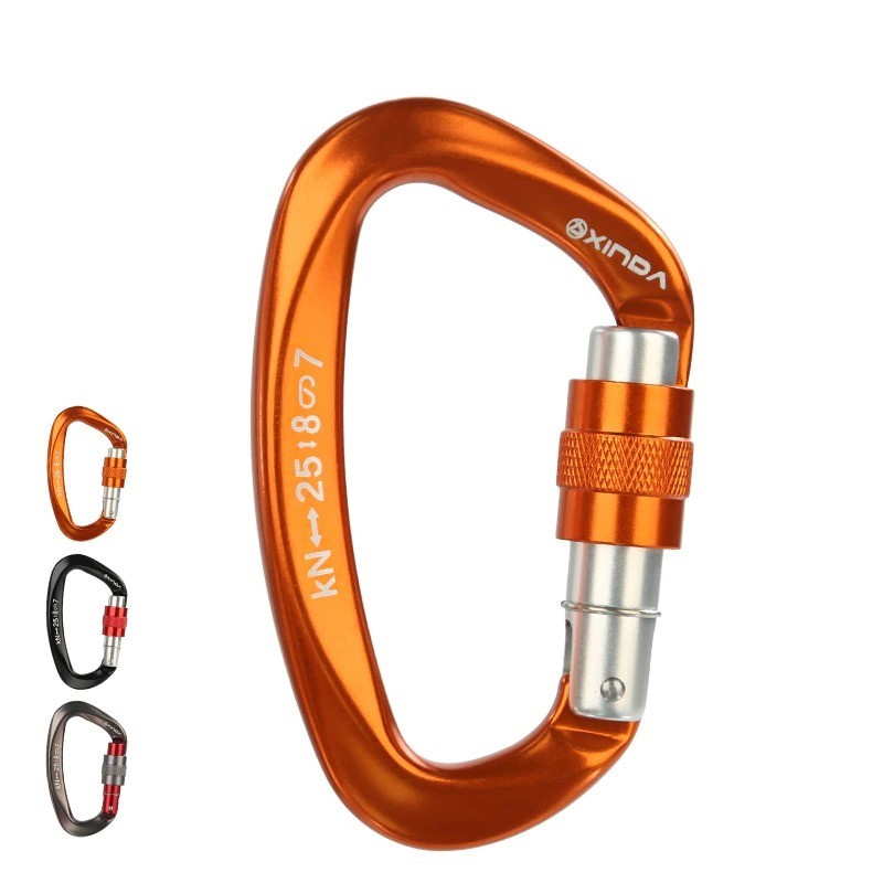 Carabiner - safety screw buckle - for climbing - camping - hiking - 25kN - 1 piece / 2 pieces / 5 piecesSurvival tools