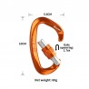 Carabiner - safety screw buckle - for climbing - camping - hiking - 25kN - 1 piece / 2 pieces / 5 piecesSurvival tools