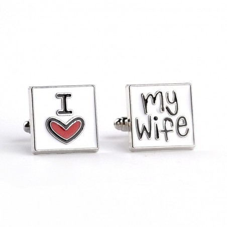 "I Love My Wife" - square cufflinksCufflinks