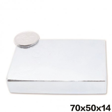 N52 - neodymium magnet - cuboid block - 70mm * 50mm * 14mmN52