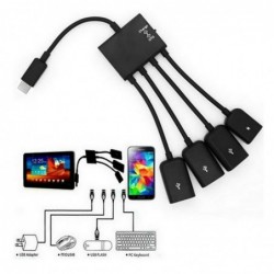 4 in 1 cable - adapter - micro USB / HUB / OTG - male to female - multifunctionalCables