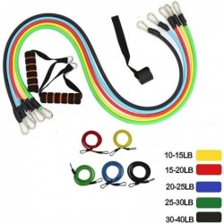 Elastic resistance bands - rubber bands - with handles - for fitness / exercise - 11 piecesEquipment