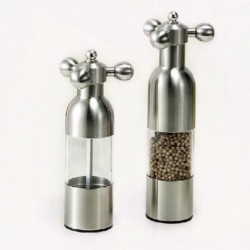 Salt / pepper manual grinder - faucet valve shape - stainless steelMills - Grinders