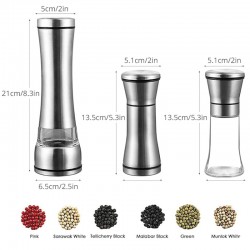 Salt / pepper grinder - adjustable coarseness - stainless steelMills - Grinders