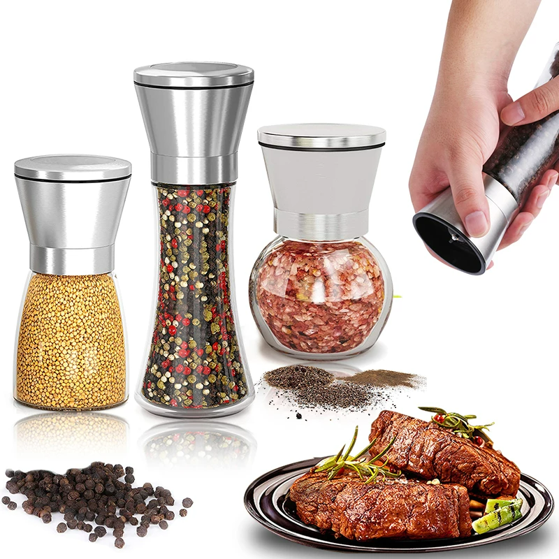 Salt / pepper / herbs grinder - with adjustable coarseness - stainless steelMills - Grinders