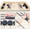 Table hockey game - with 10 pucks - wooden toyWooden