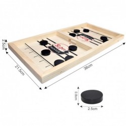 Table hockey game - with 10 pucks - wooden toyWooden