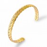 Stainless steel bangle - half open - wheat scales design - unisexBracelets