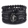 Vintage multi-layer bracelet - with metal / beads decorations - leather - unisexBracelets