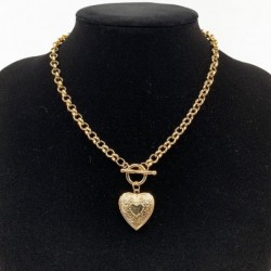 Necklace with a heart-shaped pendant - openable - gold / silverNecklaces