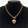 Necklace with a heart-shaped pendant - openable - gold / silverNecklaces
