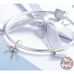 Crystal bowknot pendant - for bracelets / necklaces - 925 sterling silverBracelets