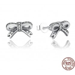 Crystal bowknot earrings - 925 sterling silverEarrings