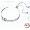 Elegant crystal bracelet with bowknot - adjustable - 925 sterling silverBracelets