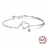 Crystal bracelet - with mini hearts - 925 sterling silverBracelets