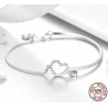 Crystal bracelet - with mini hearts - 925 sterling silverBracelets