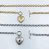 Necklace with a heart-shaped pendant - openable - gold / silverNecklaces