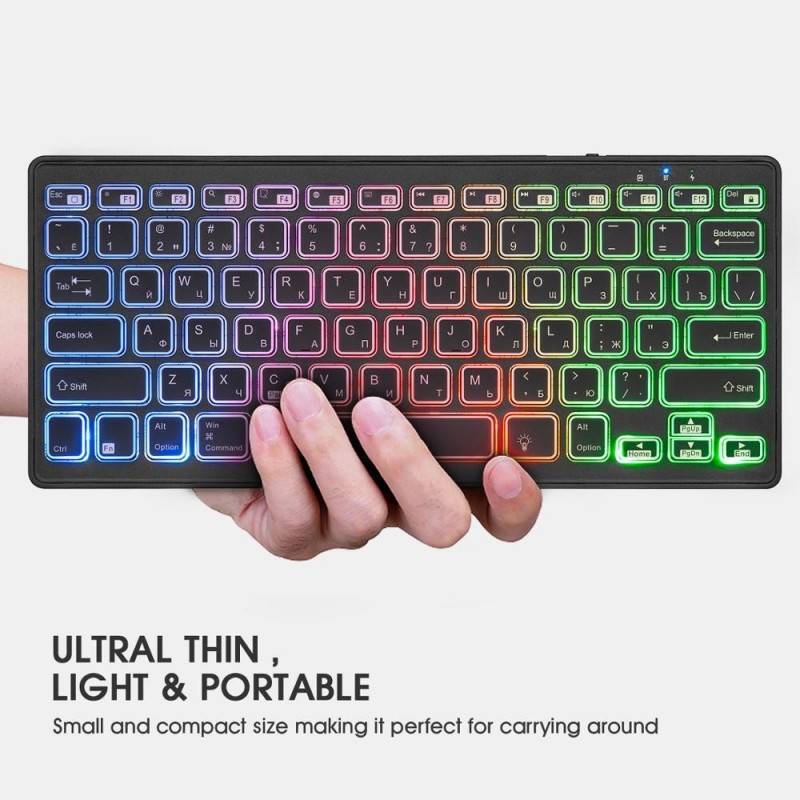 RGB wireless keyboard - with battery - Bluetooth 4.0 - iOS / Android / MacBookKeyboards RGB wireless keyboard - with battery - Bluetooth 4.0 - iOS / Android / MacBookKeyboards