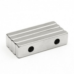 N35 - neodymium magnet - block - with double 5mm holes - 40 * 10 * 5mm - 3 piecesN35