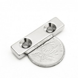 N35 - neodymium magnet - block - with double 5mm holes - 40 * 10 * 5mm - 3 piecesN35