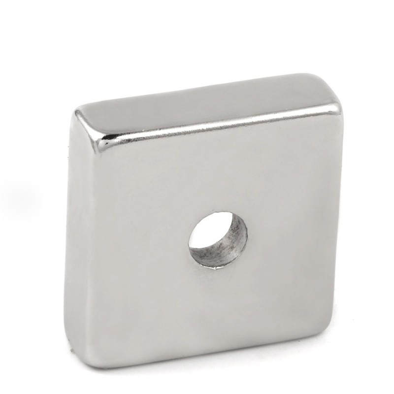 N35 - neodymium magnet - square - with 7mm hole - 30 * 30 * 10mmN35