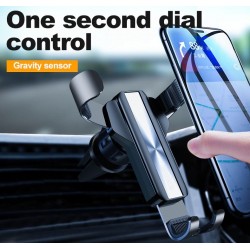 Gravity phone holder - for car air vent - 3 point support - with safety lockHolders