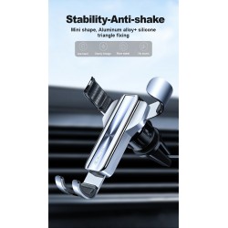 Gravity phone holder - for car air vent - 3 point support - with safety lockHolders