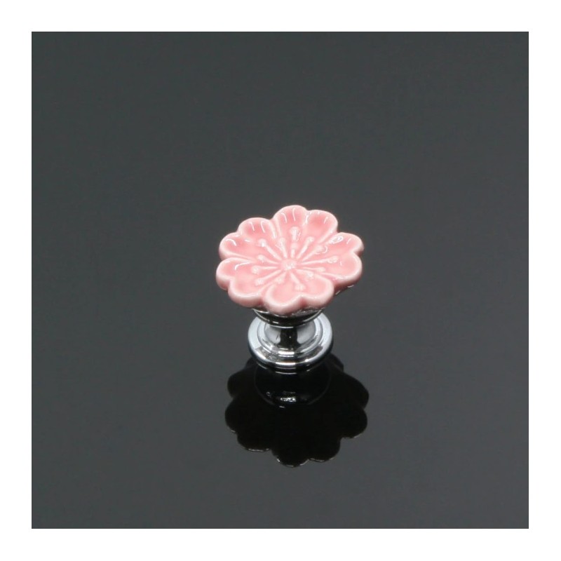 Orchid shaped furniture knobs - handles - ceramicFurniture