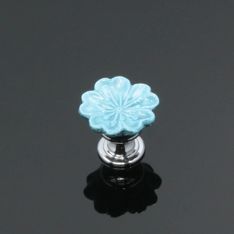Orchid shaped furniture knobs - handles - ceramicFurniture