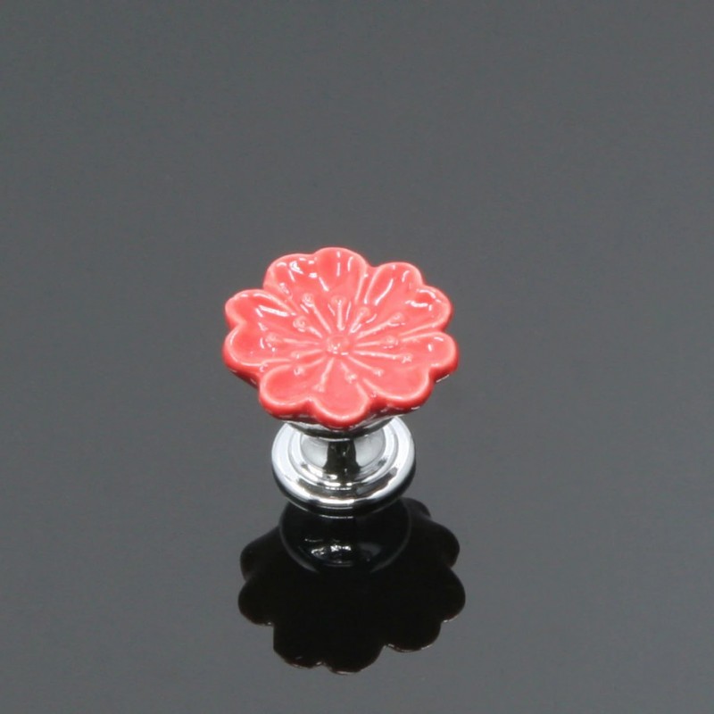 Orchid shaped furniture knobs - handles - ceramicFurniture