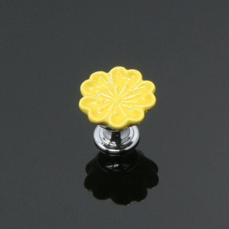Orchid shaped furniture knobs - handles - ceramicFurniture
