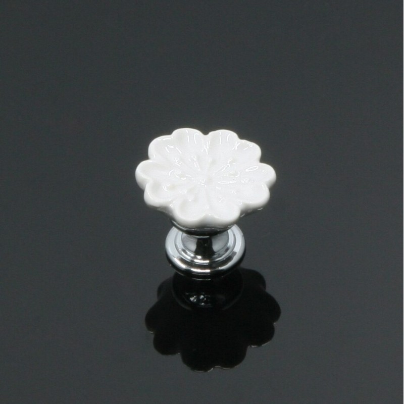 Orchid shaped furniture knobs - handles - ceramicFurniture