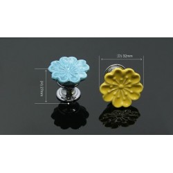 Orchid shaped furniture knobs - handles - ceramicFurniture