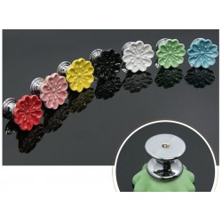Orchid shaped furniture knobs - handles - ceramicFurniture