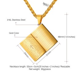 Holy Bible pendant - with necklace - stainless steelNecklaces