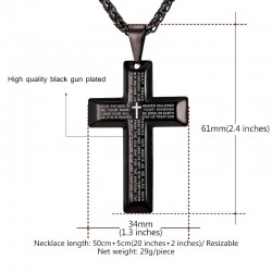 Cross with prayers - necklace - stainless steelNecklaces