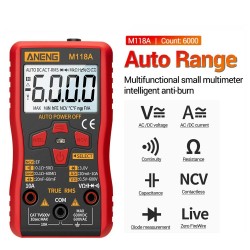 M118A - digital multimeter - mini tester - 6000 counts - true RMS - NCV - with flashlightMultimeters