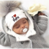 I Love Mama & Papa - warm cotton hat with pom pom - for newborns / kidsHats & caps