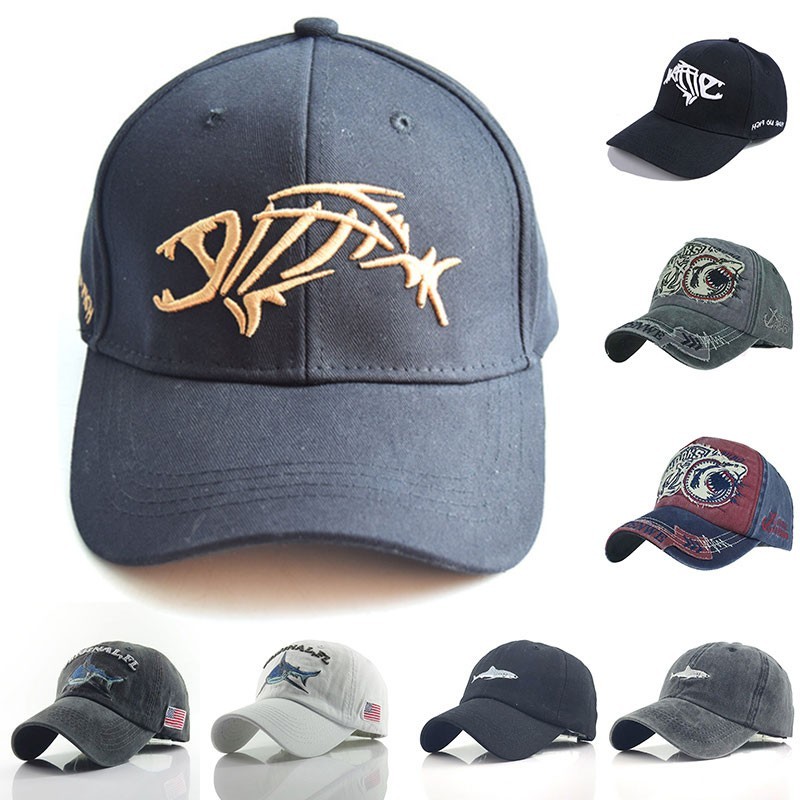 Baseball cap / snapback - embroidery fishbone - adjustable - unisexHats & Caps