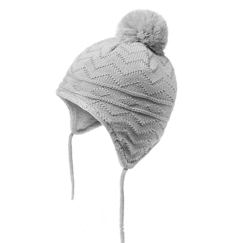Knitted beanie - with ears protection / pom pom - for girls / boysHats & caps