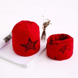 Cotton hat & scarf - set for girls / boys - stars / snowflakes / swansHats & caps